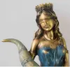 Blindfolded Fortuna Statue - Ancient Greek Roman Goddess of Fortune and Luck Sculpture in Premium Cold Cast Bronze 211101