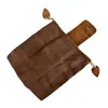 Canvas Storage Bag Garden Fruit Picking With Leather Cover Buckle Foldable Pouch Drawstring For Outdoors Camping Bags
