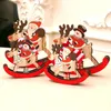 Nowe dekoracje Boże Narodzenie Drewniane kołysanie koń Christmaes Snowman Santa Gift Ornaments Party Supplies świąteczne prezenty JJD11271