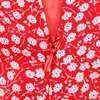 女性服原宿赤花柄プリントスカートレディース彼女はファッションスリム女性AラインハイウエストスプリットショートミニスカートZA 210510