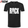 REM Nya Streetwear Men's O-Neck Kortärmad T-shirt Rockgitarrer Musik Pirnt T-shirt Hip Hop Rock'n'Roll Tees Tops Harajuku G1222