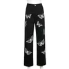 Black Denim Y2K broek vrouwen jeans voor meisjes vrouwelijke mode vintage lange hoge getailleerde broek harajuku 210510