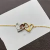 Classic Designer Xin Armband, Charm Love ketting mode unieke gouden en zilveren brief harten aan hart armband sieraden