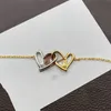 Classic designer XIN Bracelet, Charm love Necklace Fashion Unique Gold and Silver Letter HeartS to heart bracelet jewelry