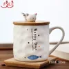 360 ml japonais mignon en céramique chat tasse à café avec couvercle cuillère bureau d'affaires eau étudiant petit déjeuner lait Couple cadeau tasse
