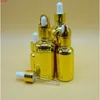 5/10/15/20ml Empty Golden Silver Dropper Glass Bottle Perfume Vial Nasal Oil e Liquid Makeup Refillable Containers Package F2012good