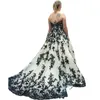 Newgothic Black and White Aline Wedding Dress for Bride 2022 Sweetheart Strapless Backless Backless Spets Bridal Dresses Vestidos Plus SIZ5937918