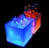 3500ml Rectangle LED Light Ice Buckets Luminous Double Layer Square Bucket Plastic Non Toxic Waterproof Kitchen Bar Tools Durable GGA5055