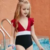 Kid One Pieces badkläder Little Child Girl Swimsuit Bikini Bathe Letter Print Fashion Tie Dye Baby Swim Wear Suit 649 Y2