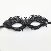 2021 Women Masquerade Black Lace Mask, Veil Queen Eye Mask Halloween Mardi Gras Party för Sexy Lady Girl (stereotyper)