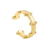 Orecchini a clip cavi intrecciati in oro geometrico semplice per le donne Regalo di gioielli con orecchini a polsino dell'orecchio di cristallo a forma di stella punk