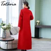 1 lã de inverno casaco bordado mulheres elegante longo en fêmea engrossar mulheres quentes soltas outerwear casual 210514