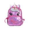 Zaino Eye Unicorn Pony Borse da scuola per cartoni animati con paillettes alla moda Versione piccola grande Cartella genitore-figlio