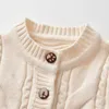 Vinter Varma Baby Boys Sweaters Cardigans Vit Långärmad Nyfödd Bebes Bomull Sticka Jacka Coat Höst Toddler Spädbarn Kläder Y1024