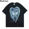 Love Heart Tshirt Men Summer Round Neck Oversized Men's T-shirt Streetwear Man Clothing 210603