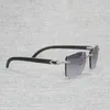 2023 Designer-Brille Modell Naturholz Männer Weiß Büffelhorn Sonne Vintage Randlose Quadratische Brille Oculos Gafas Zubehör KBMZ Sonnenbrille