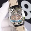 Luxury Classic Moonphase Mens Watch Acciaio inossidabile 316L Swiss 2824 Orologio da polso meccanico automatico in cristallo di zaffiro Vera pelle 299t
