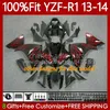 100% Fit OEM Fairging Yamaha YZF-R1 YZF R 1 1000 CC YZFR1 13 14 MOTO KAZANIMI 94NO.74 YZF R1 1000CC YZF1000 2013 2014 YZF-1000 2013-2014 Enjeksiyon Kalıp Vücut Beyaz Mavi