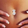 Sexy navel piercing buik ring buik knop ringen barbell bar zirkoon bungelende partij ronde voor vrouw lichaam sieraden