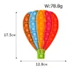 Party Supply Push Ping sin Toy Hot Air Balloon Shape Sensory Squishy Toys Simple Stress Reliver Silione Bubbble per It Christmas Gift5465405