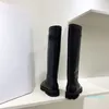 Diseñador de calidad invernal calidad botas de cuero lujoso chunky combate vaquero lluvia lluvia plataforma tacón tobillo zapatos de mujer