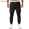 Legergroen Big Pocket Casual Cargo Broek Heren Mode Simple Street Wear Beam Voeten Losse Sport Mens Casual Broek Homme 210524