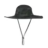 One Pc Outdoor Print Folding Fisherman Cap With Chin String Hats