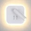 Nordic LED Wall Lamp with switch 3W spotligh 6W backlight free rotation Sconce indoor wall light For Home Bedroom Bedside light 210724