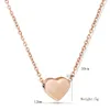 Collane con ciondolo Collana girocollo con ciondolo a cuore in acciaio inossidabile 316l color oro rosa per le donne Gioielli per San Valentino 20 pollici impermeabile