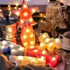 3D luzes da noite dos desenhos animados unicórnio / flamingo / cacto / abacaxi / nuvem / de estrela / de casca / coração lâmpada de mesa LED para a decoração do quarto das crianças D1.0