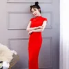 Ethnic Clothing Sexy Side Split Women Qipao Slim Long Cheongsam Temperament Evening Dress Elegant Formal Vintage Chinese Vestidos