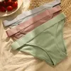 Dames slipje athvotar sexy katoenen slips meisjes comfortabele lingerie hoog-elastische midden taille effen kleur Knickers Dames onderbroek