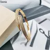 Donia Schmuck Luxus Armreif Europäischen und Amerikanischen Mode Nagel Kupfer Micro-eingelegten Zirkon Armband Ring Set Dame Designer