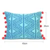 Bohemia Ethnic Embroidery Cushion Cover Home Decoration Linen Cotton Morocco Pillow Case Cover with Tassels 30x60cm Lumber Pillow 210401