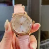 Mode vrouwen geometrische zoete hart polshorloge roestvrij stalen saffier quartz horloges dames echt lederdatum klok 35mm