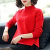 Long Sleeve Winter Pullover Women Sweater White Turtleneck Woman s Thicken Warm Knitted Female Jumper 11851 210512