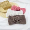 Autumn Winter Camellia Knitted Headbands Elastic Hair Band Flower Cross Knotted Headband Ear Warmer Women Hair Accessories