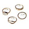 Gold farbe Kette Ring Set Für Frauen Mädchen Mode Unregelmäßigen Finger Dünne Ringe Geschenk 2021 Weibliche Schmuck Party