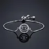 TRENDY 12 Constellation Charm Bracelets for Women Girl Luxury Clear Cumbic Zirconia Zodiac Bangles Dropship Link Chain8966200