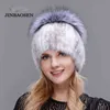 ski caps Middle aged women in the winter mink fur women's knitted sweater hat fashionable fashion European and American style 211119