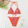 Modischer, sexy Sommer-Damen-Bikini-Badeanzug, SSS-Designer-Briefdruck, Schnürung, Neckholder-Badeanzug, Hemd, zweiteilige Cross-Band-Kleidung