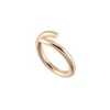 Fashion Designer Jewelry Brands Band Rings Classic Women Nail Ring Titanium steel Gold-plated Never fade Not allergic US Size (5-11)