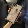 Квадратный мрамор трещины шаблон моды дизайнеры телефона чехлы для iPhone 12 11 Pro Mini XR XS MAX 7 8 плюс золотая фольга крышка фольги