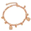 Couleur Titanium Steel Lock Perles Pendentides Bracelets de chaîne de liaison pour femmes Lien de gouttes de cadeaux bijoux à la mode 2089