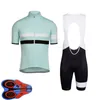 Mens Rapha 팀 사이클링 저지 턱받이 반바지 세트 레이싱 자전거 의류 Maillot Ciclismo 여름 빠른 건조 MTB 자전거 의류 스포츠웨어 Y21041043