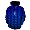 Hoodies للرجال Sweatshirts Blue Abstract Spiral 3D Digital Print Hoodie Autumn Men Women Casual Street Clothing Long Sleeve Pocket H