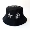 Summer Cotton Stingy Brim Bucket Hats Patchwork Graffiti Men Women Outdoor Hip Hop Foldable Casual Travel Fisherman Hat