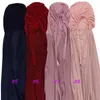 Hijab in chiffon pesante color bolla Solider con corda elastica per cuffia Usa stile Scialli musulmani gratuiti Sciarpa lunga tinta unita