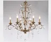 Chandeliers Fumat K9 Cristal Europeia Retro Velas Artísticas de Suspensão Suspensão Quarto Art Deco Pendurado Lampe