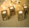 Christmas Candle Holder Mini Wooden Candlestick Decoration Pattern Of Reindeer Tree Tealight Holder For Xmas Home Decor DHL